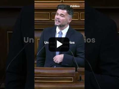 Embedded thumbnail for Video: Rufián: ¿Saben quiénes son unos violadores? Unos empresarios murcianos, blancos ricos y españoles