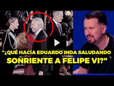 Embedded thumbnail for Video: Pablo Iglesias en TVE: &amp;quot;¿qué hacía Eduardo Inda saludando sonriente a Felipe VI?&amp;quot;