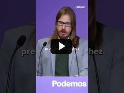 Embedded thumbnail for Video: Podemos ve &amp;quot;inverosímil&amp;quot; que Sánchez fuera &amp;quot;ajeno&amp;quot; a la corrupción de la trama Koldo