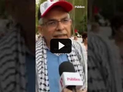 Embedded thumbnail for Video: El rotundo mensaje de un ciudadano palestino en la manifestación de Madrid