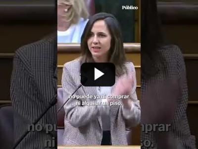 Embedded thumbnail for Video: Belarra recrimina al PSOE sus políticas tras conocer la intención de aumentar el gasto en defensa