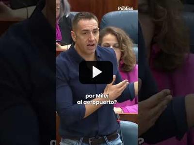 Embedded thumbnail for Video: Emilio Delgado, sobre Ayuso: ¿Se ha ido a buscar a Milei al aeropuerto?